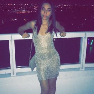 Custom made Mesh gold dress